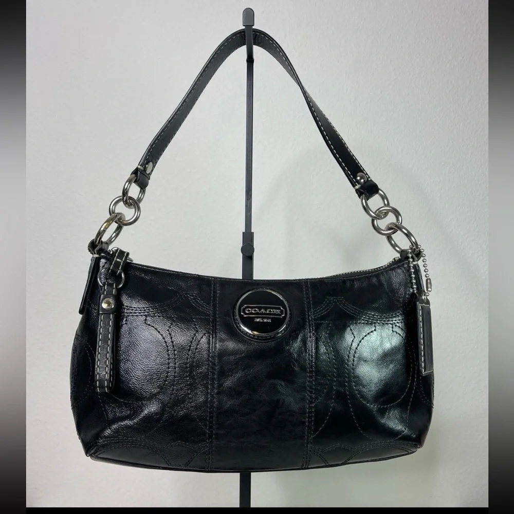 Coach Black Patented Leather Crossbody Bag EUC